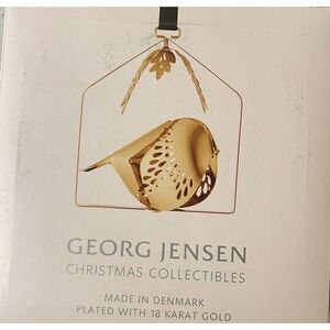 Georg Jensen 2018 Christmas Mobile Winter Bird 18K Gold Plated Ornament Boxed